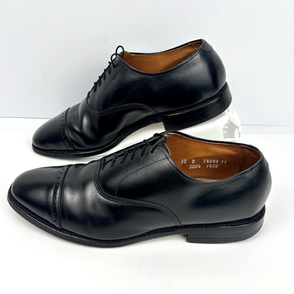 Allen Edmonds Byron Black Leather Cap Toe Oxford Dress Shoes Men's 10D USA - Picture 3 of 16